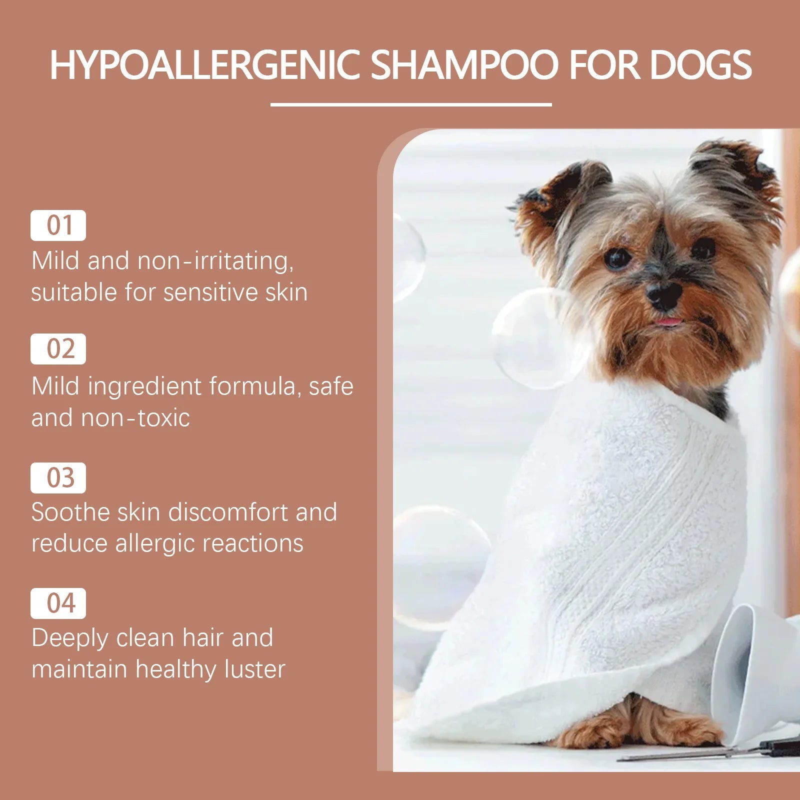 Tear-Free Hypoallergenic Hair Softening Dog Shampoo