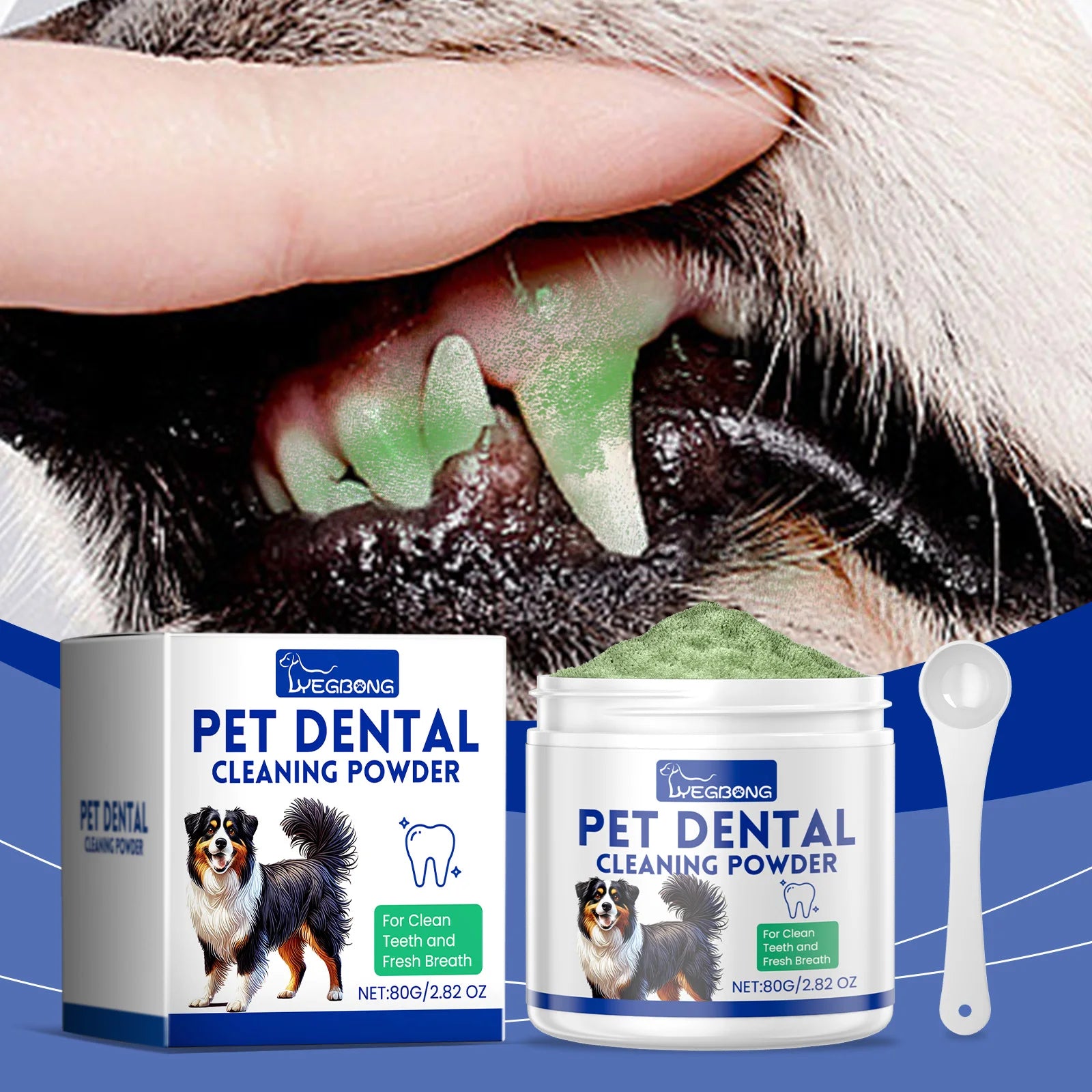 Dog Oral Hygiene Teeth Cleaning & Brightening Powder