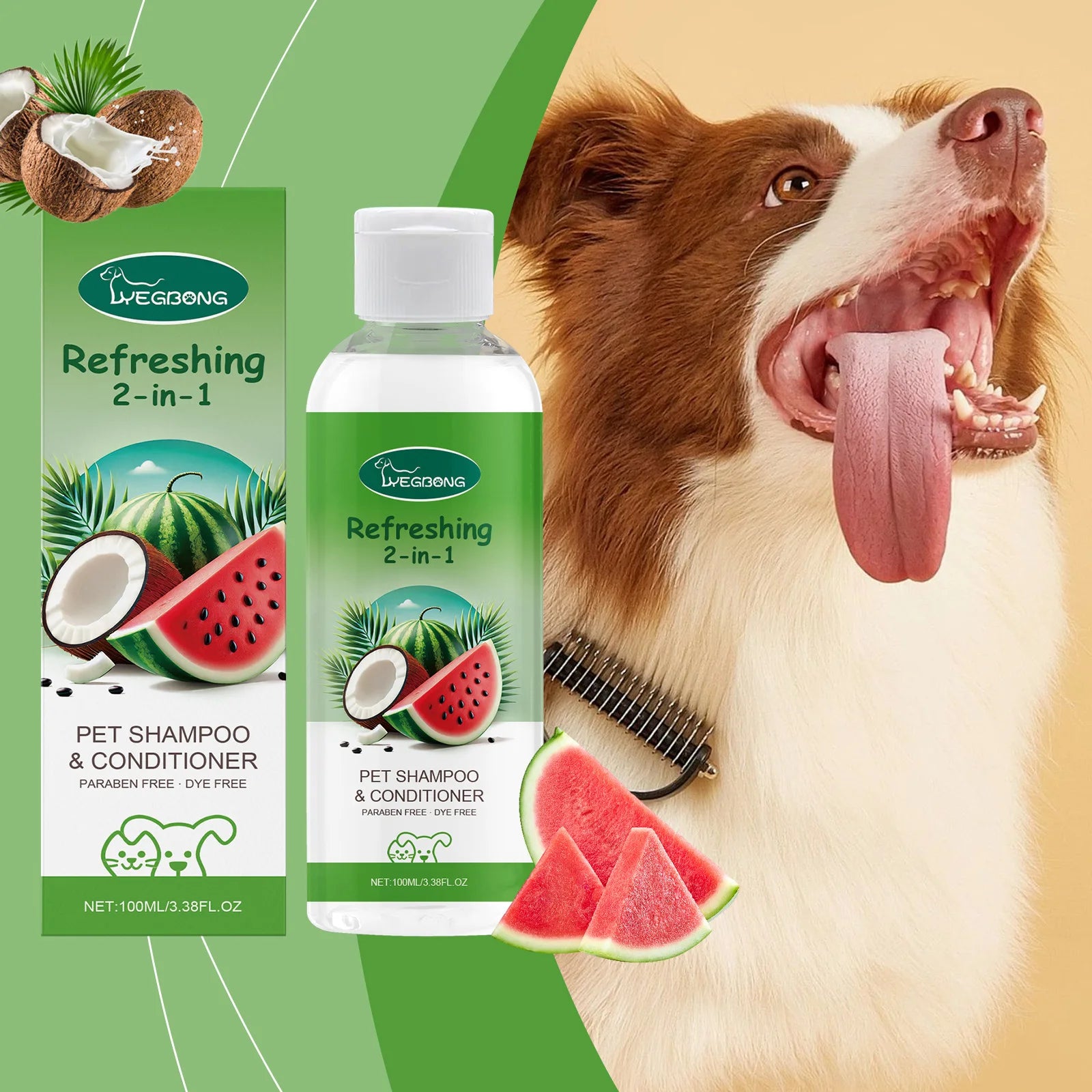 Refreshing 2-in-1 Moisturizing & Odor Eliminating Pet Shampoo