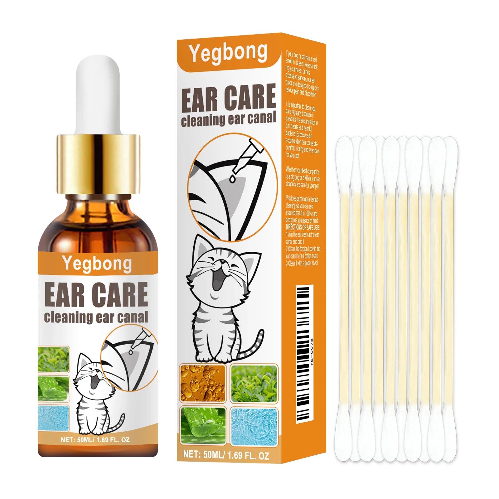 Pet Itch Relief Ear Care Cleaning & Deodorizing Drops