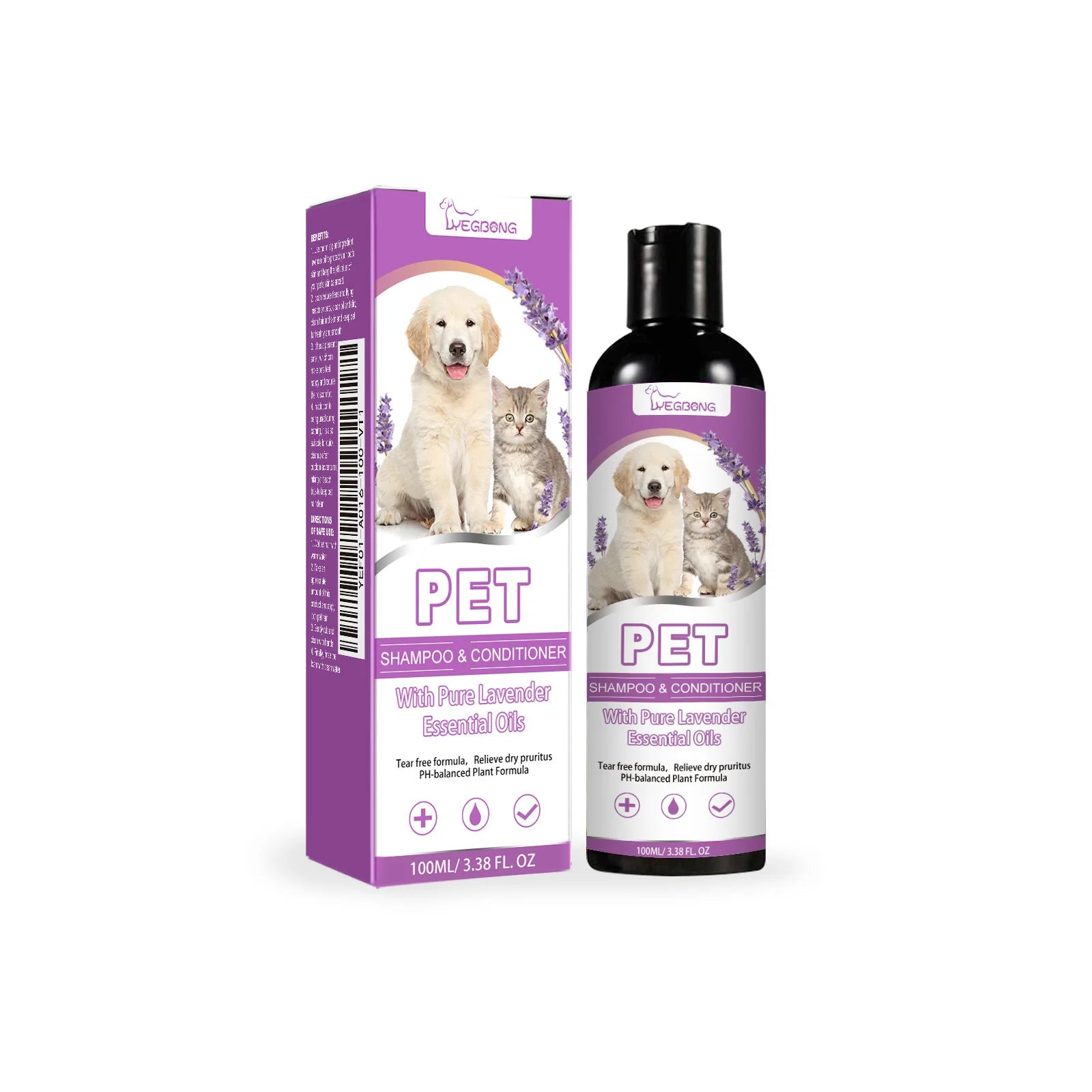 Lavender Oil PH Balanced Dry Skin Relief Pet Shampoo & Conditioner