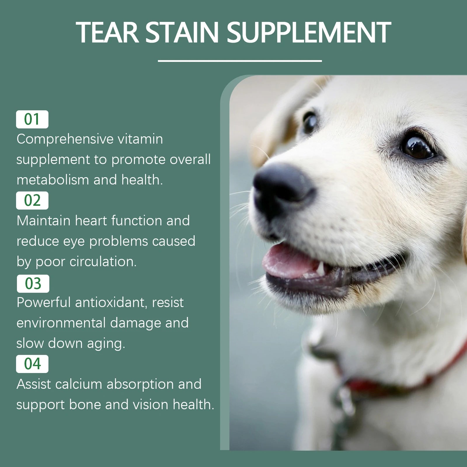 Dog Tear Stain Supplement w/Lutein