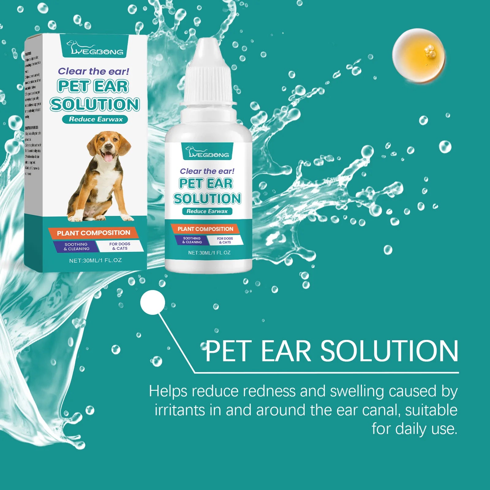 Nourishing Pet Ear Wash Deodorant Drops