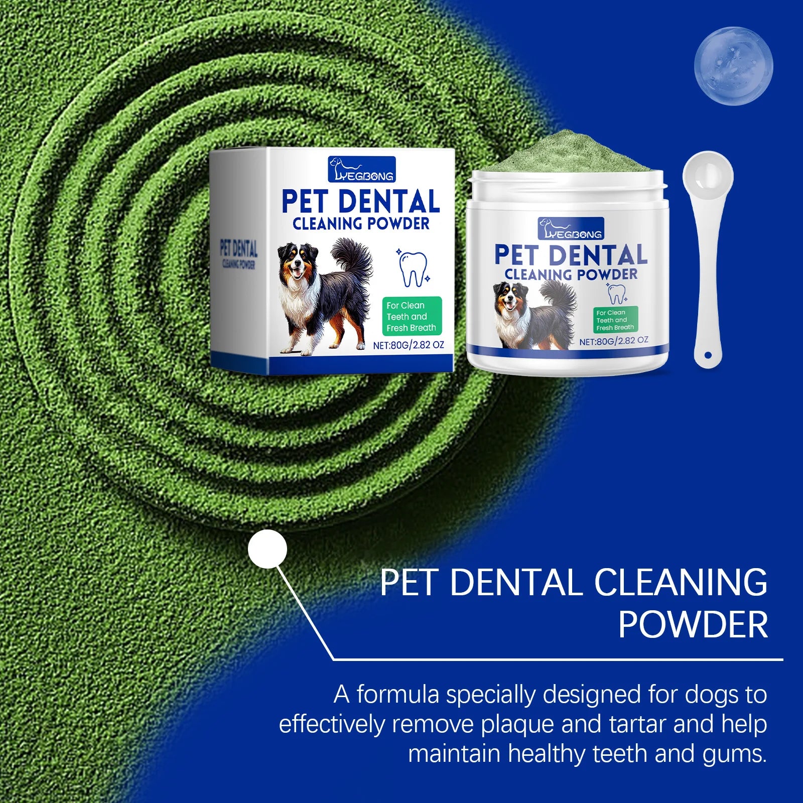 Dog Oral Hygiene Teeth Cleaning & Brightening Powder