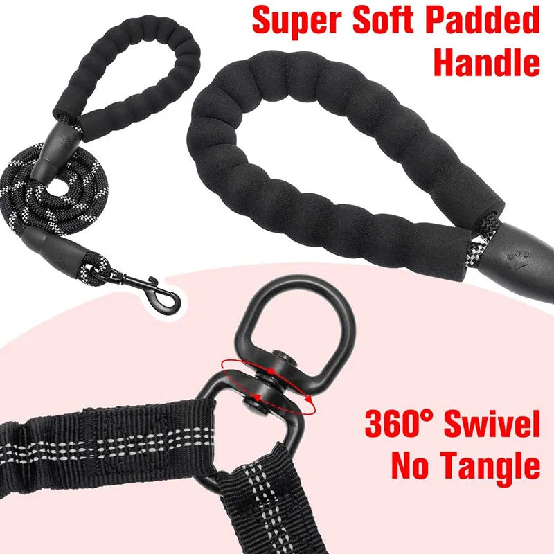 Tangle-Free Double Twin Lead Walking Dog Leash