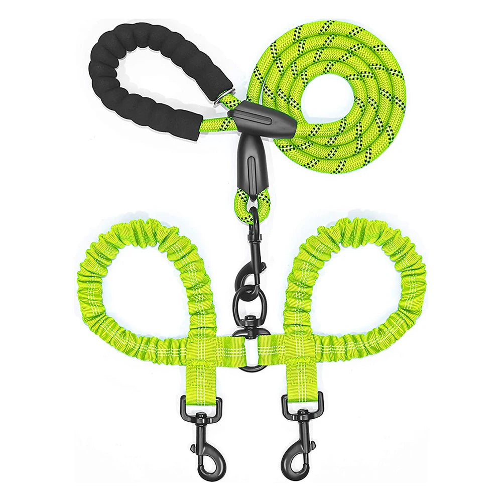 Tangle-Free Double Twin Lead Walking Dog Leash