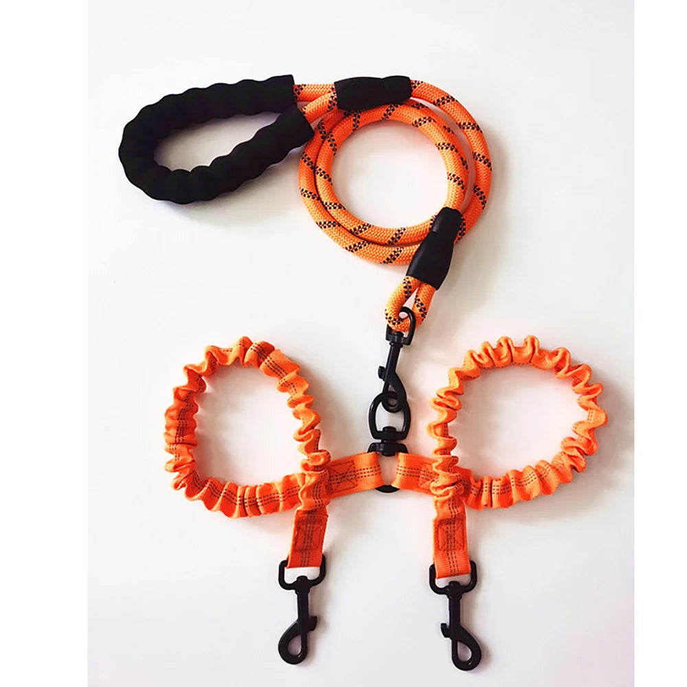 Tangle-Free Double Twin Lead Walking Dog Leash