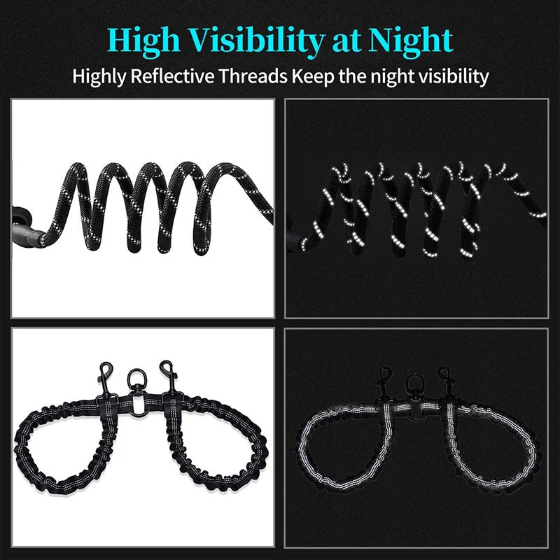 Tangle-Free Double Twin Lead Walking Dog Leash