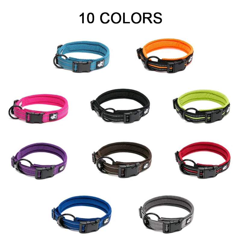 Heavy Duty Mesh-Padded Reflective Dog Collar