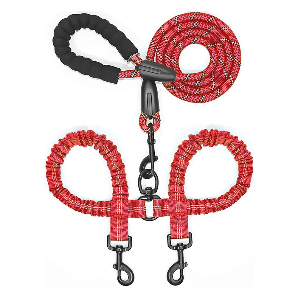 Tangle-Free Double Twin Lead Walking Dog Leash