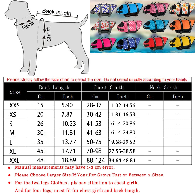 Summer Reflective Adjustable Dog Life Jacket