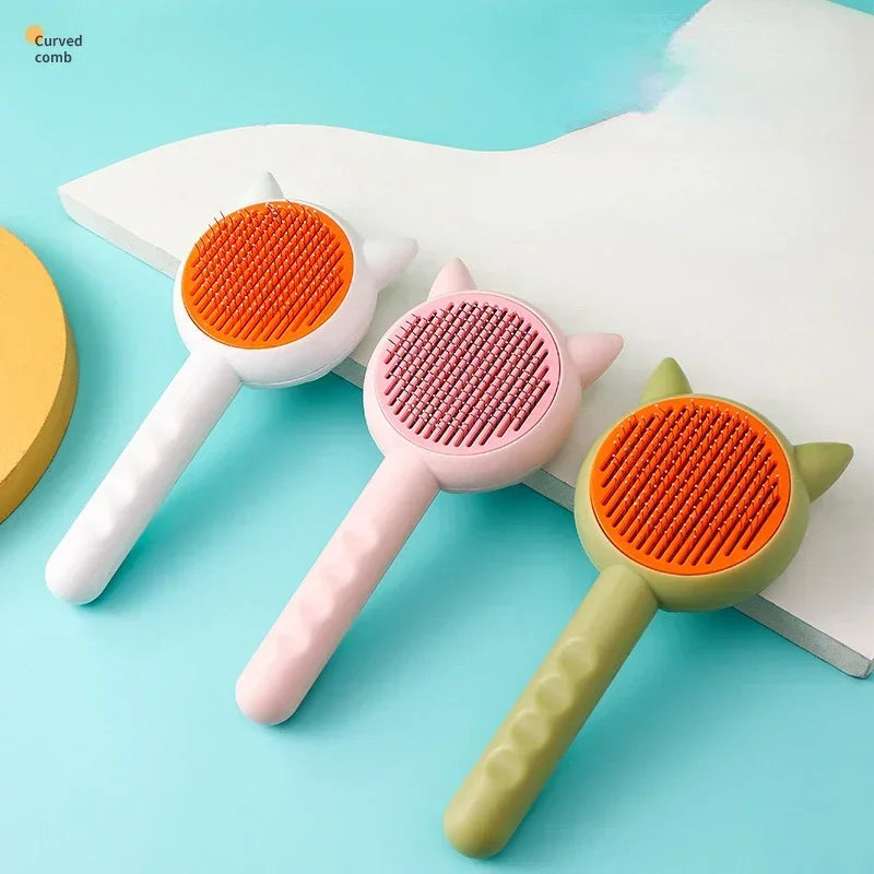 Fun Shaped Self-Cleaning Pet Grooming Brush