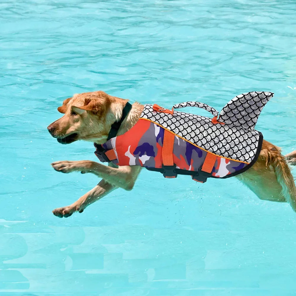 Shark Pets Adjustable Rip-Stop Dog Life Vest