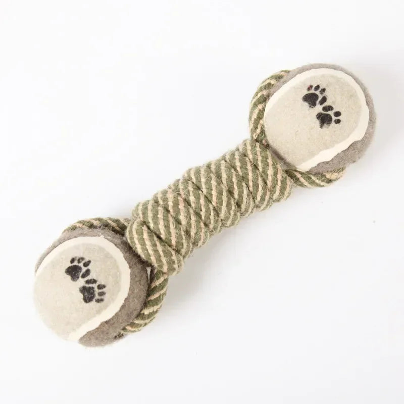 Tennis Dumbbell Hemp Rope Dog Toy