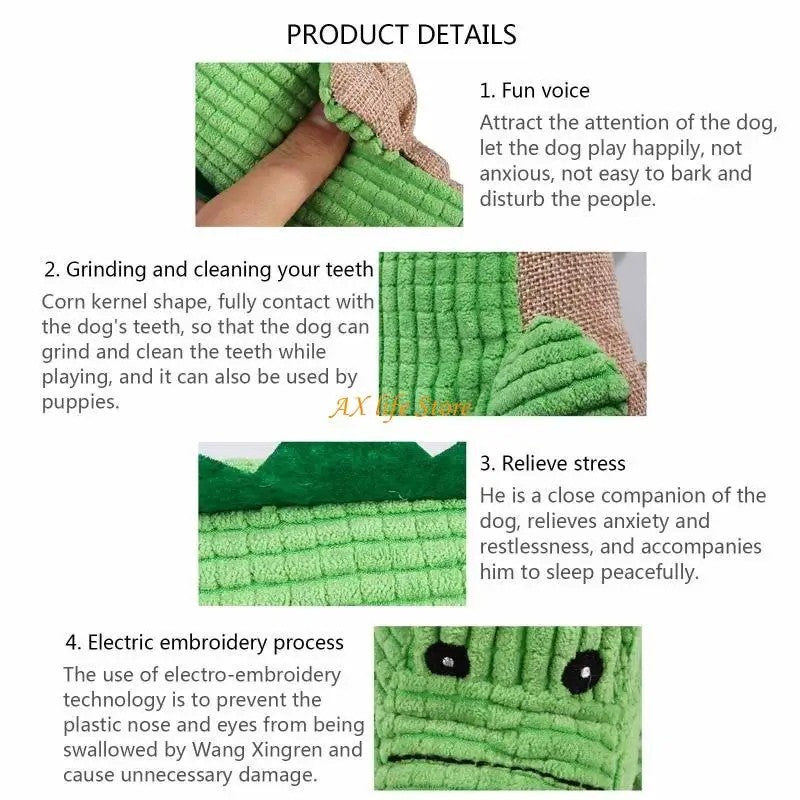 Crocodile Shape Plush Squeaky Dog Toy