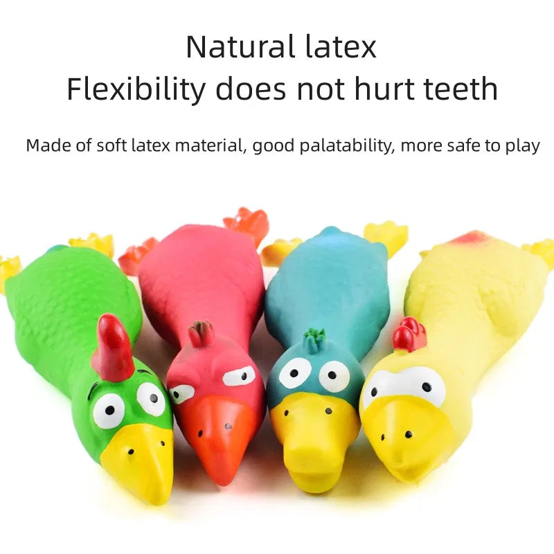 Cute Latex Chicken Shape Dog Squeak Toy