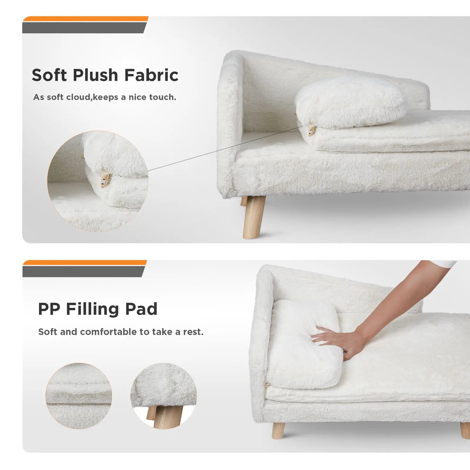 Elevated Plush Pet Lounge Sofa
