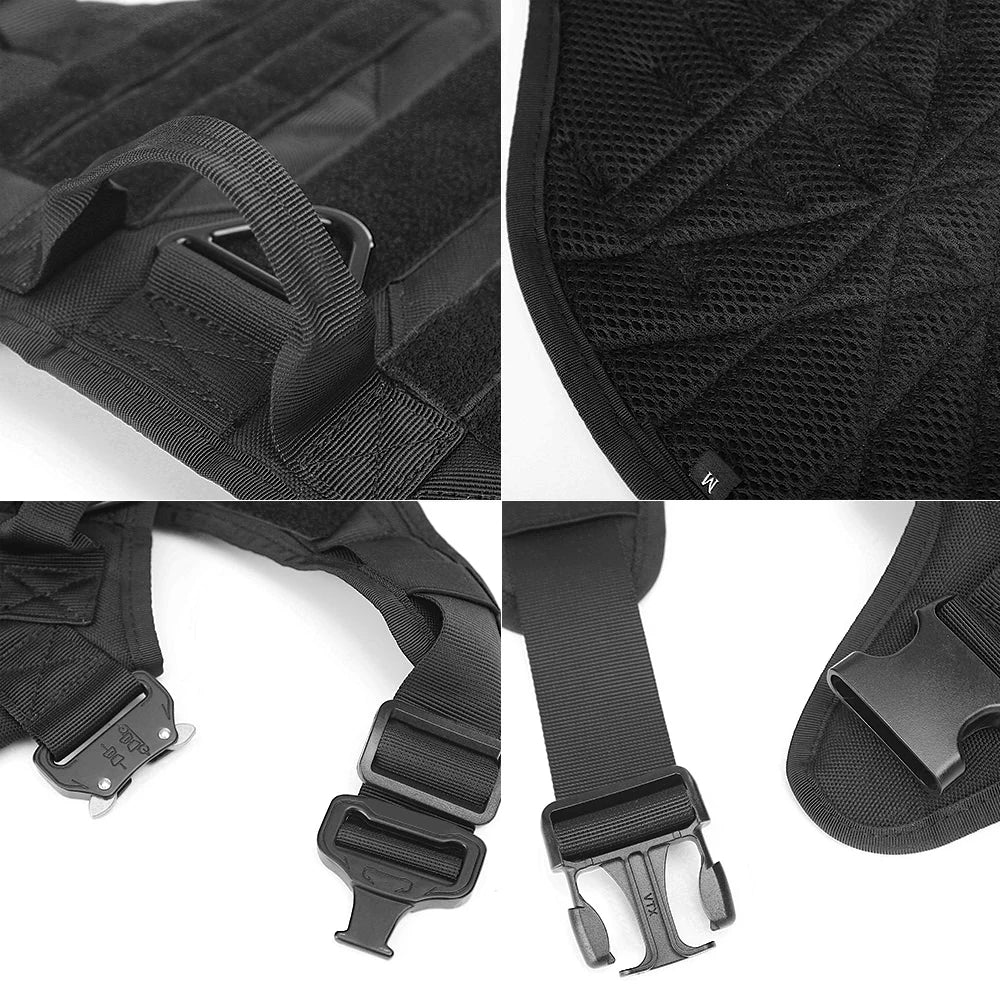Military Style Dog Collar + Harness + Leash Accessory Set