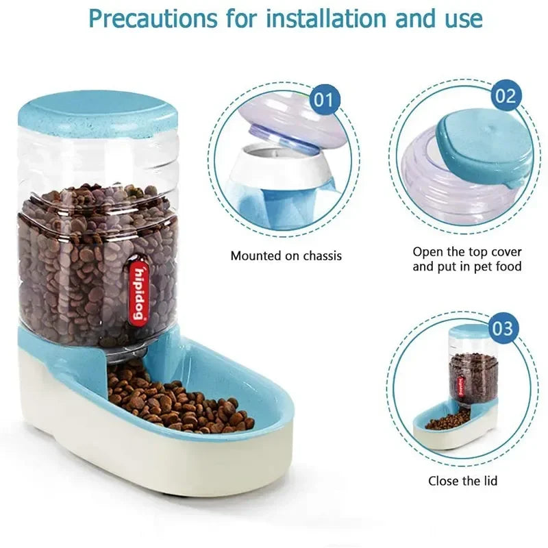 Large Capacity Automatic Gravity Pet Food  & Water Dispensers