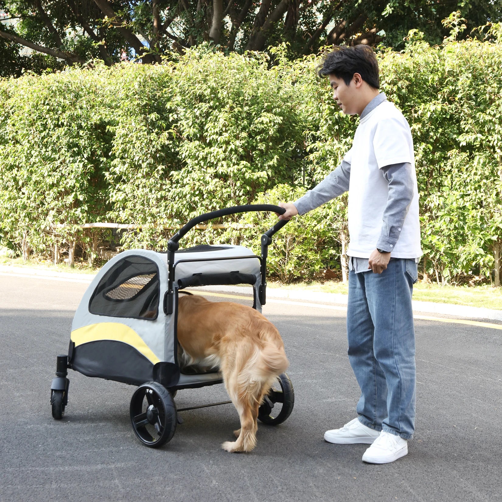 Portable Large Dog Travel Carriage Stroller
