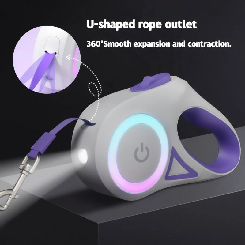 Versatile LED Retractable Lighted Leash