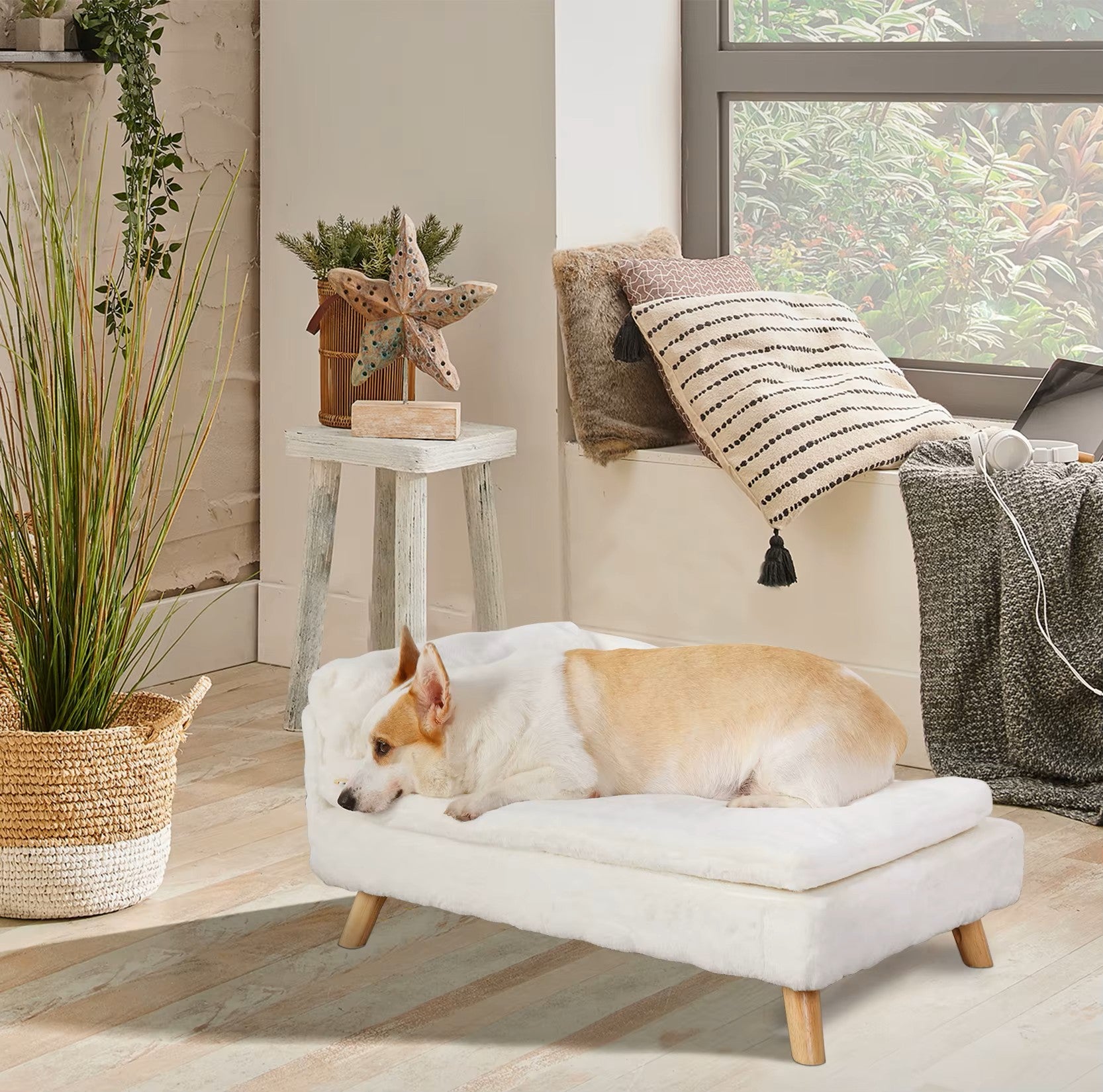 Elevated Plush Pet Lounge Sofa