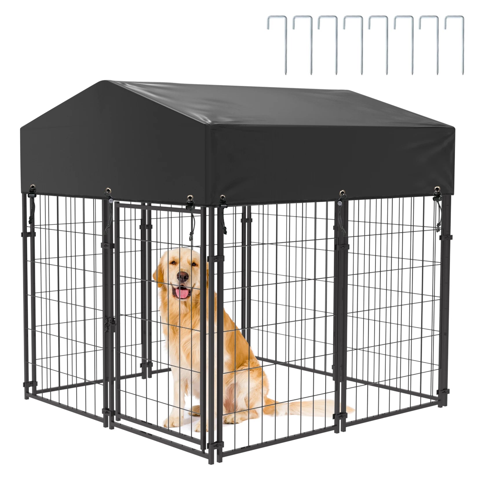 Large Outdoor Dog Kennel w/Water Proof Canopy Cover