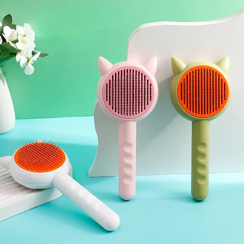 Fun Shaped Self-Cleaning Pet Grooming Brush