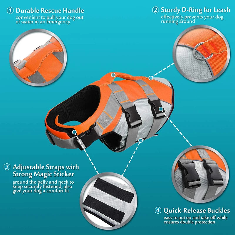 Oxford Hound Reflective Dog Life Safety Jacket