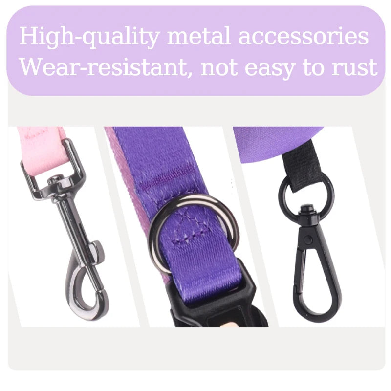 Adjustable Mesh Dog Vest Harness + Leash + Collar + Bag Holder Set