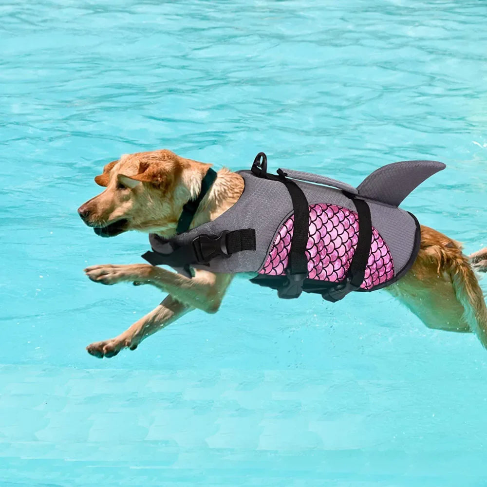 Shark Pets Adjustable Rip-Stop Dog Life Vest