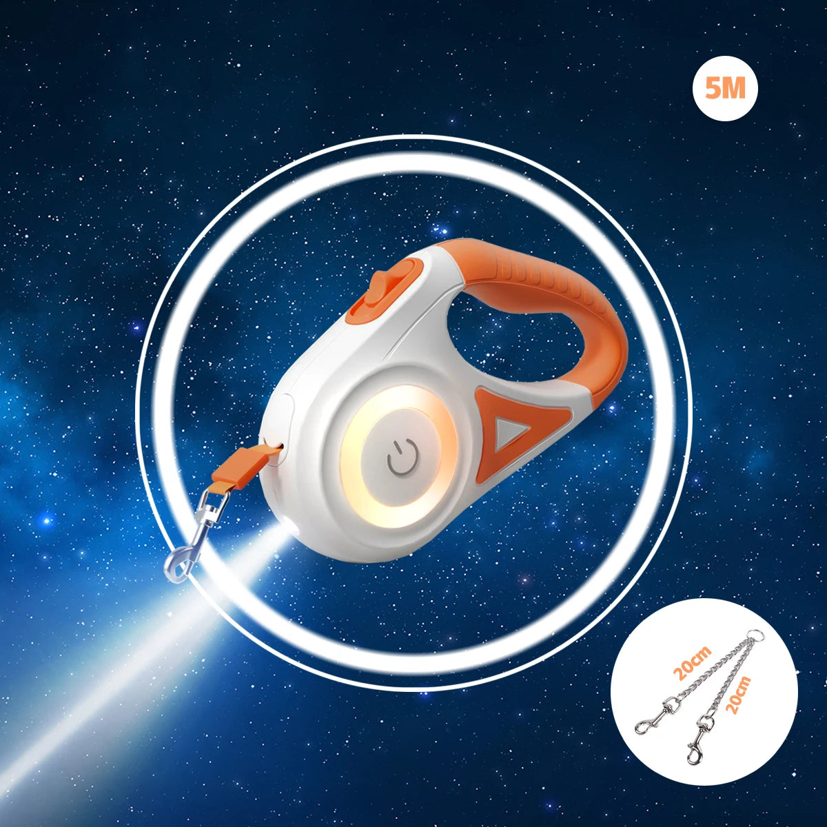 Versatile LED Retractable Lighted Leash