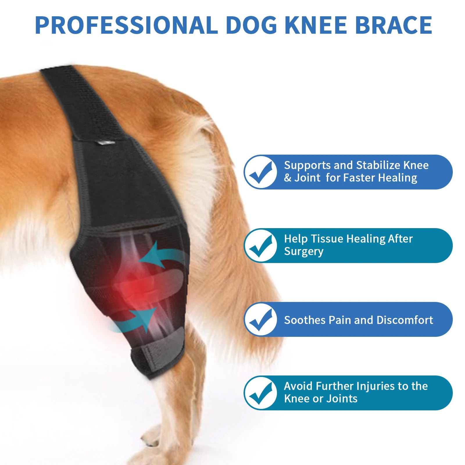 Adjustable Support Pet Knee Pads
