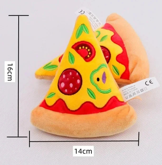 Squeaky Plush Pizza Dog Toy