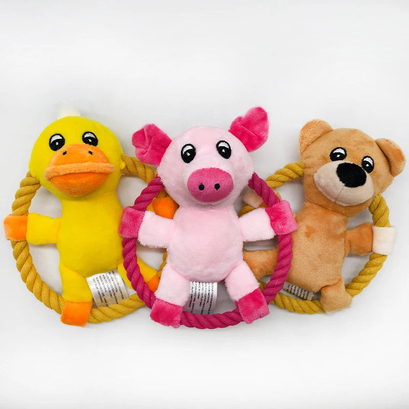 Cartoon Cotton Rope Dog Fetch Toys