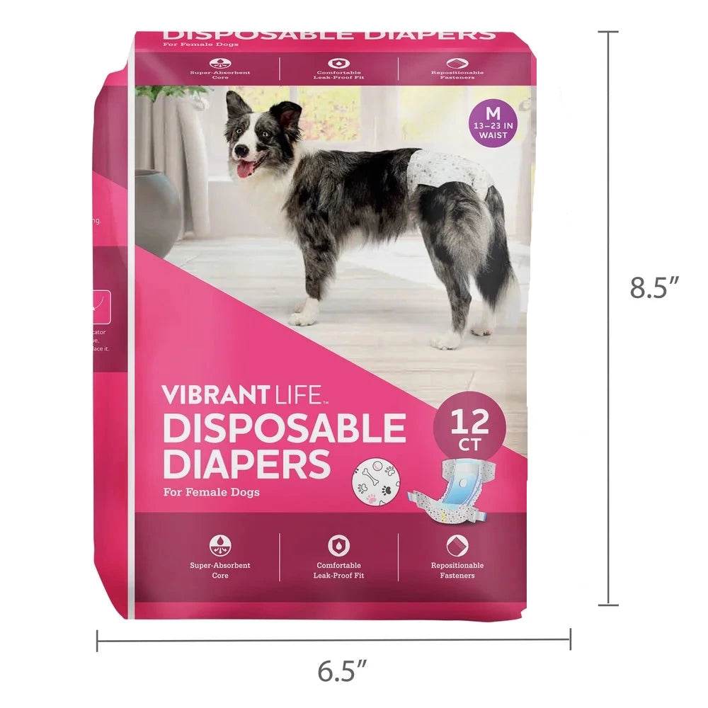 Super Absorbent Leak Proof Female Dog Diapers w/Wetness Indicator