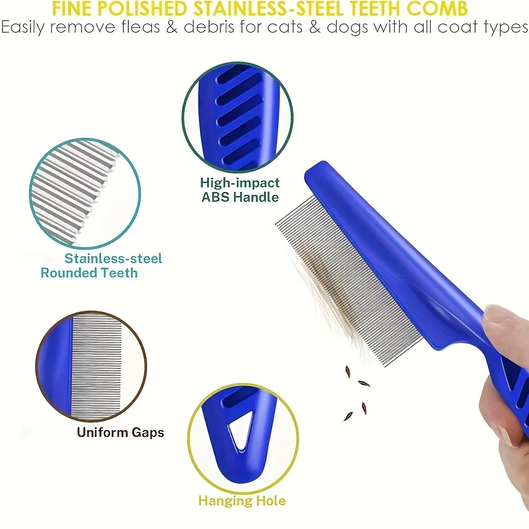4PC Stainless Steel Pet Flea & Lice Combs