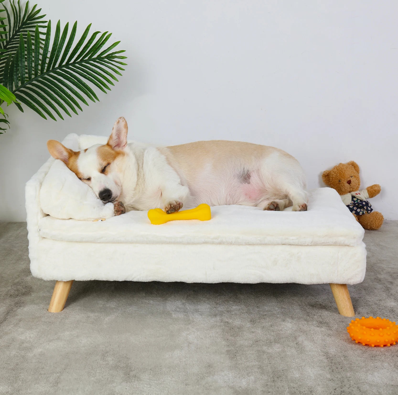Elevated Plush Pet Lounge Sofa