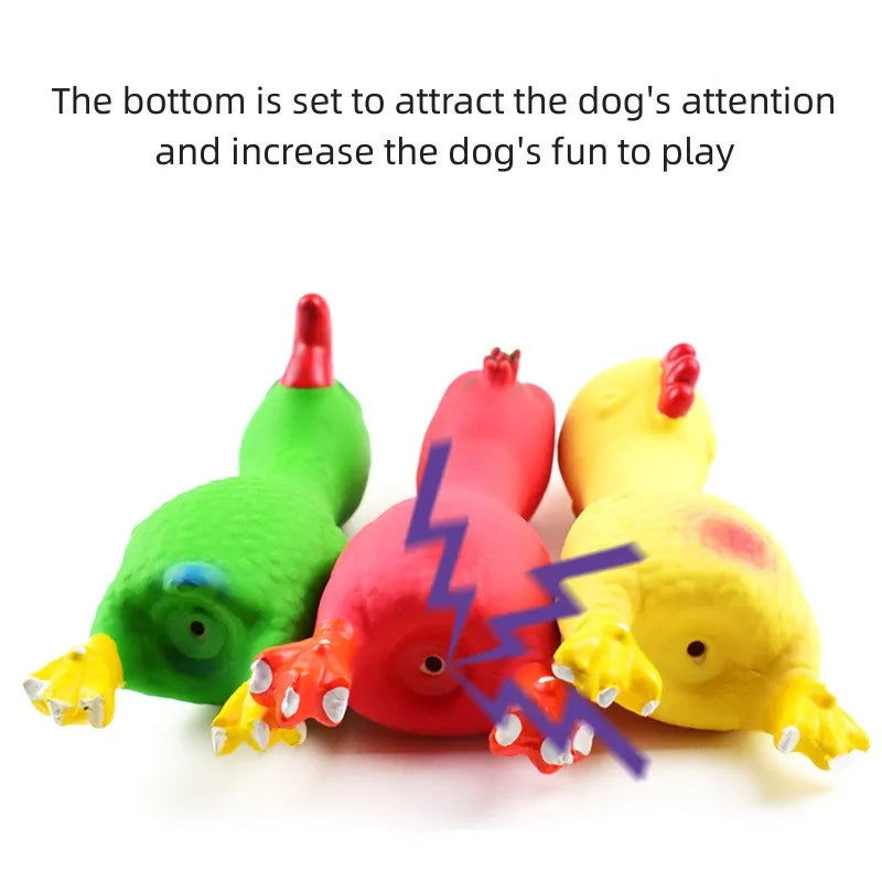 Cute Latex Chicken Shape Dog Squeak Toy