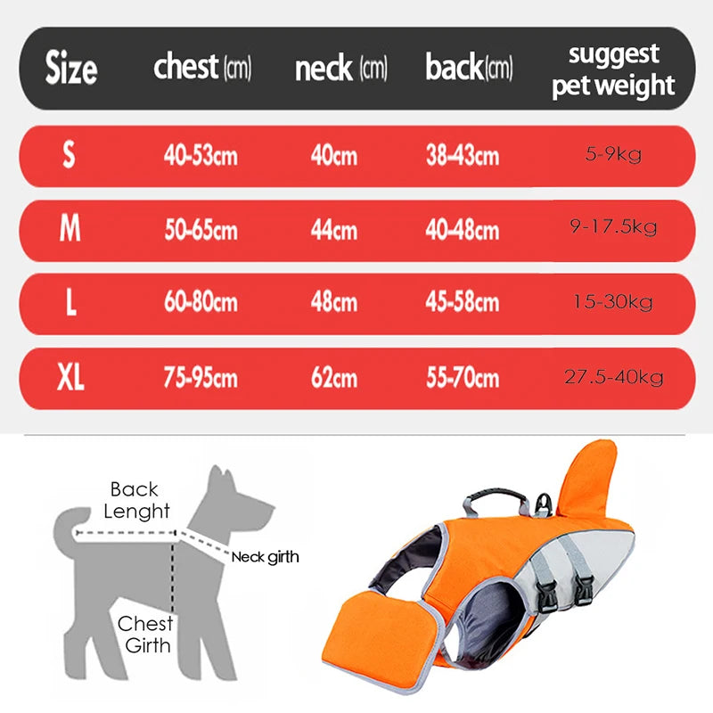Lifebuoy Reflective Shark Fin Dog Safety Life Jacket