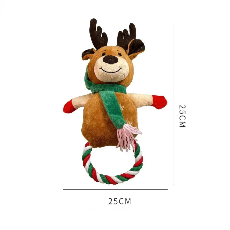 Christmas Series Stuffed Plush Dog Rope Toys