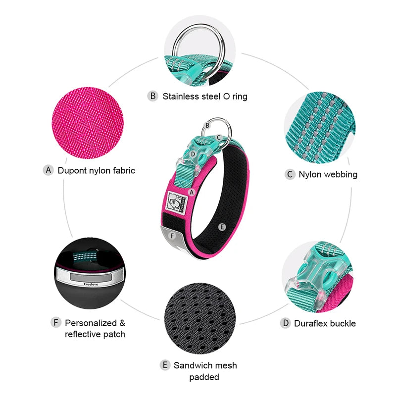 Choke-Free DuPont Reflective Adjustable Dog Collar