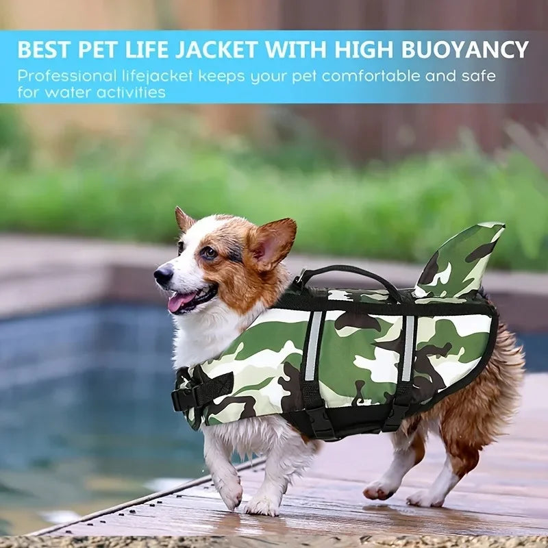 High Performance Shark Fin Design Dog Life Jacket