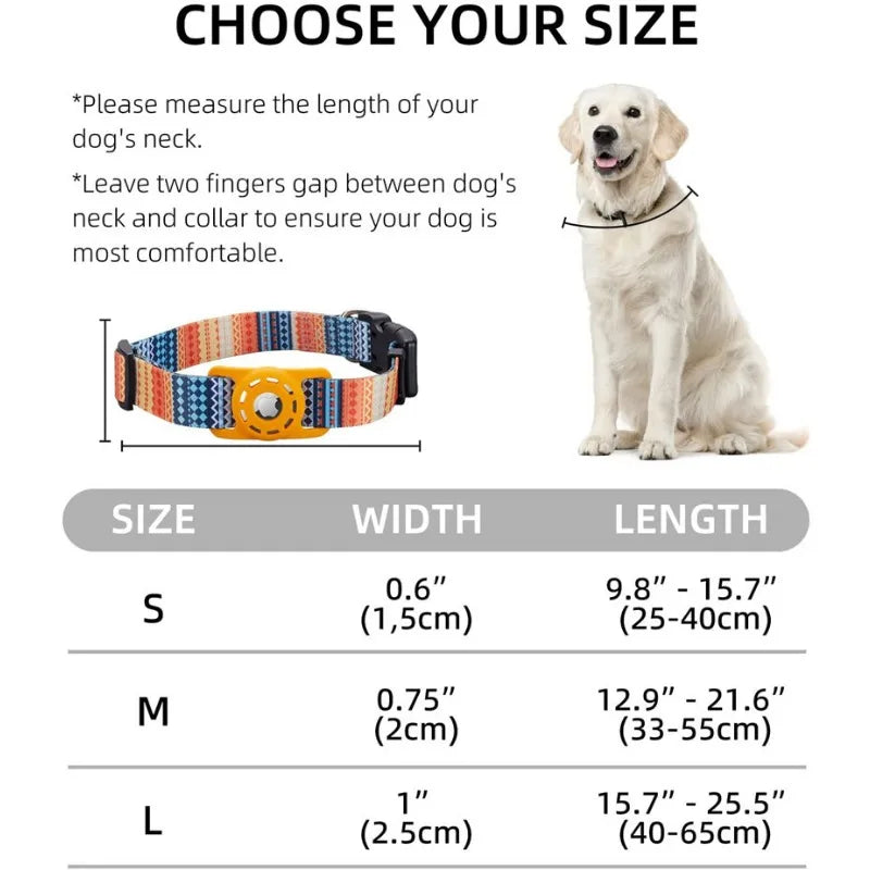 Stylish Reflective AirTag Dog Collar