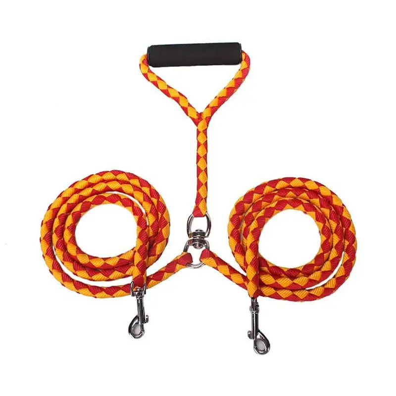 Double Dog Leash w/ 2-Way Couplers & Padded Handle