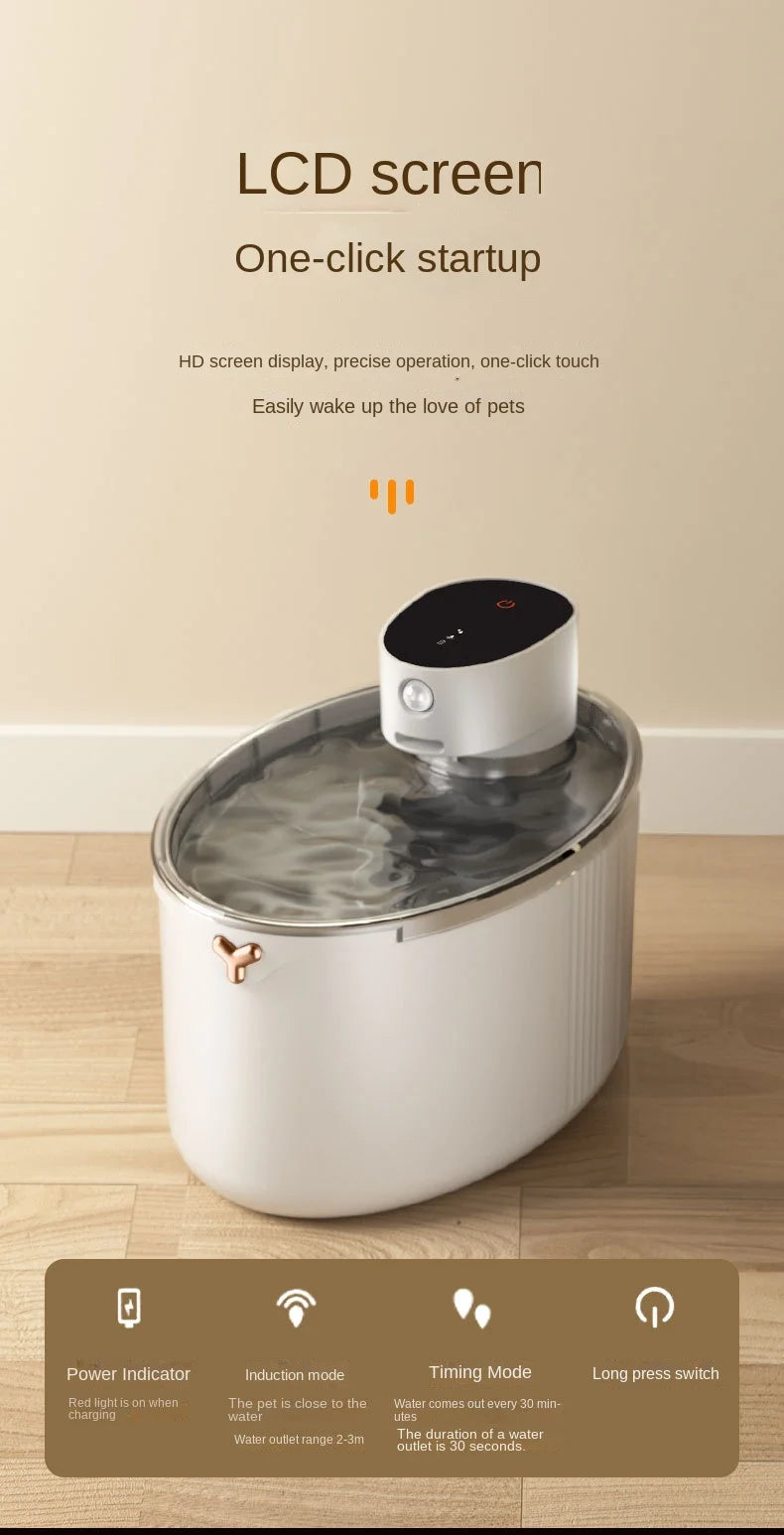 USB Wireless Rechargeable 2.5L Automatic Pet Water Fountain