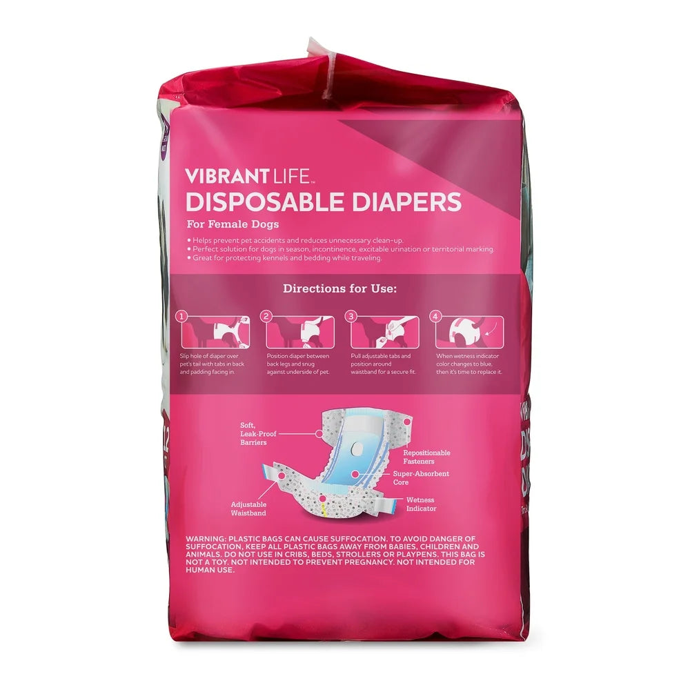 Super Absorbent Leak Proof Female Dog Diapers w/Wetness Indicator