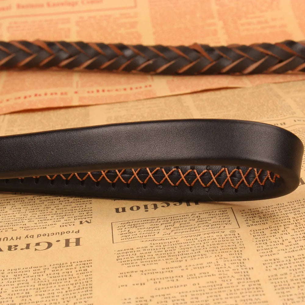 Strong Durable No-Pull Braided Leather Dog Leash