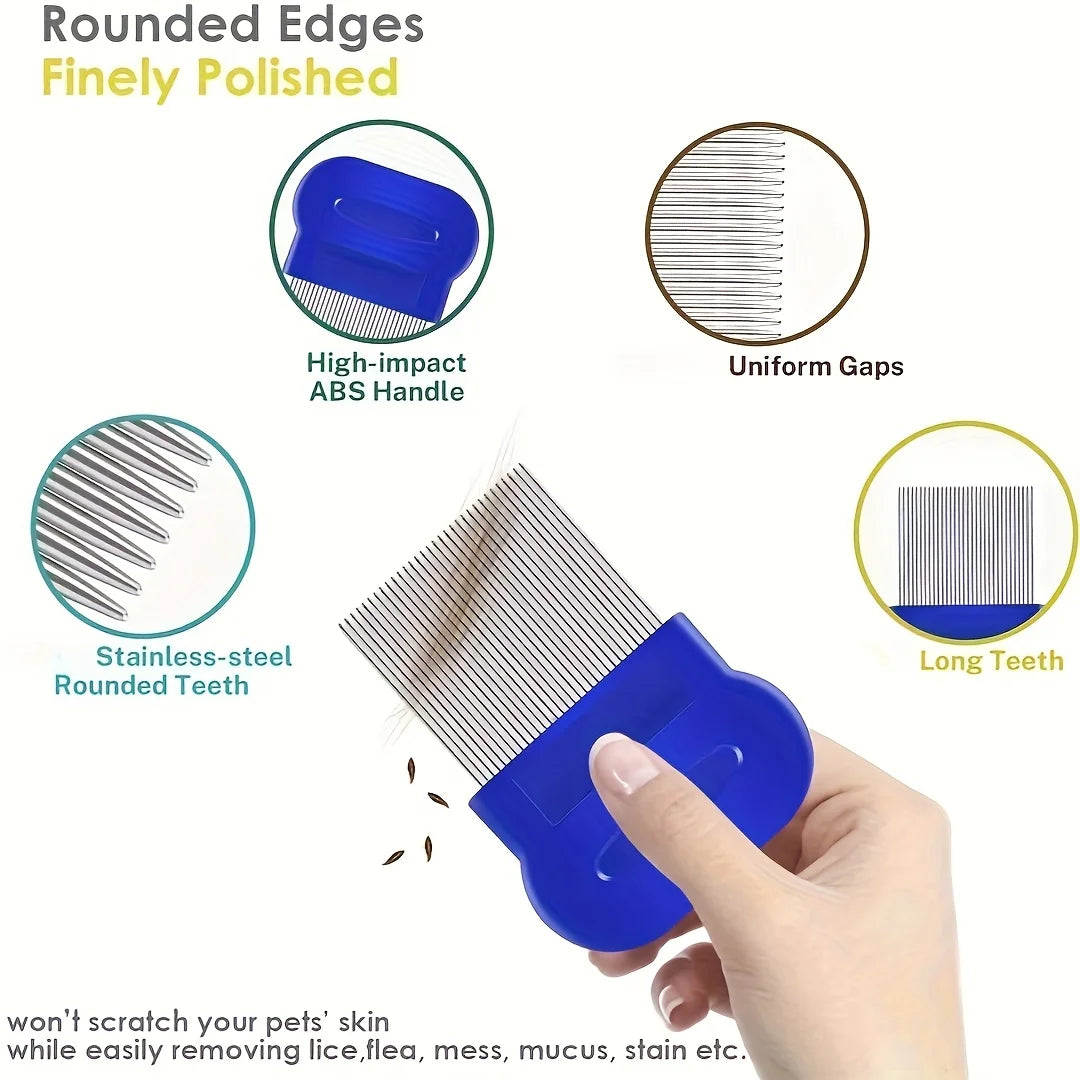 4PC Stainless Steel Pet Flea & Lice Combs