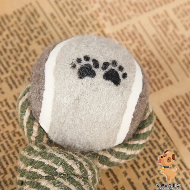 Tennis Dumbbell Hemp Rope Dog Toy